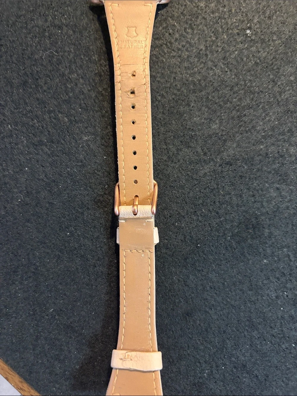 Pink Leather Apple Watch Band with Rose Gold Hardware
